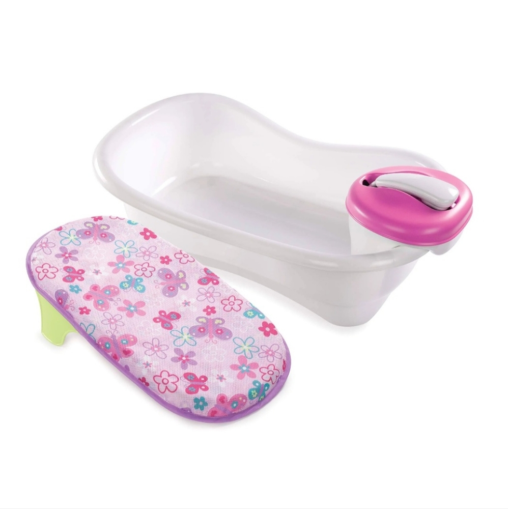Pink Summer Infant Newborn to Toddler Bathtub with Shower System